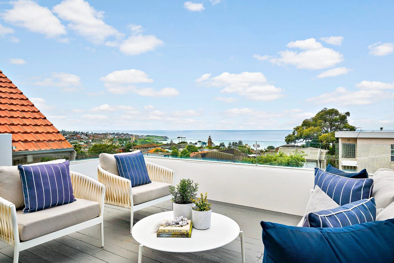 Terrace lounge with ocean views