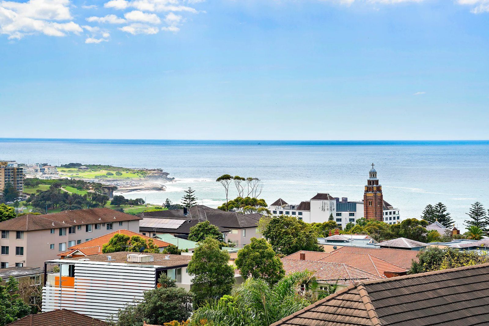 The Coogee coastline from the house