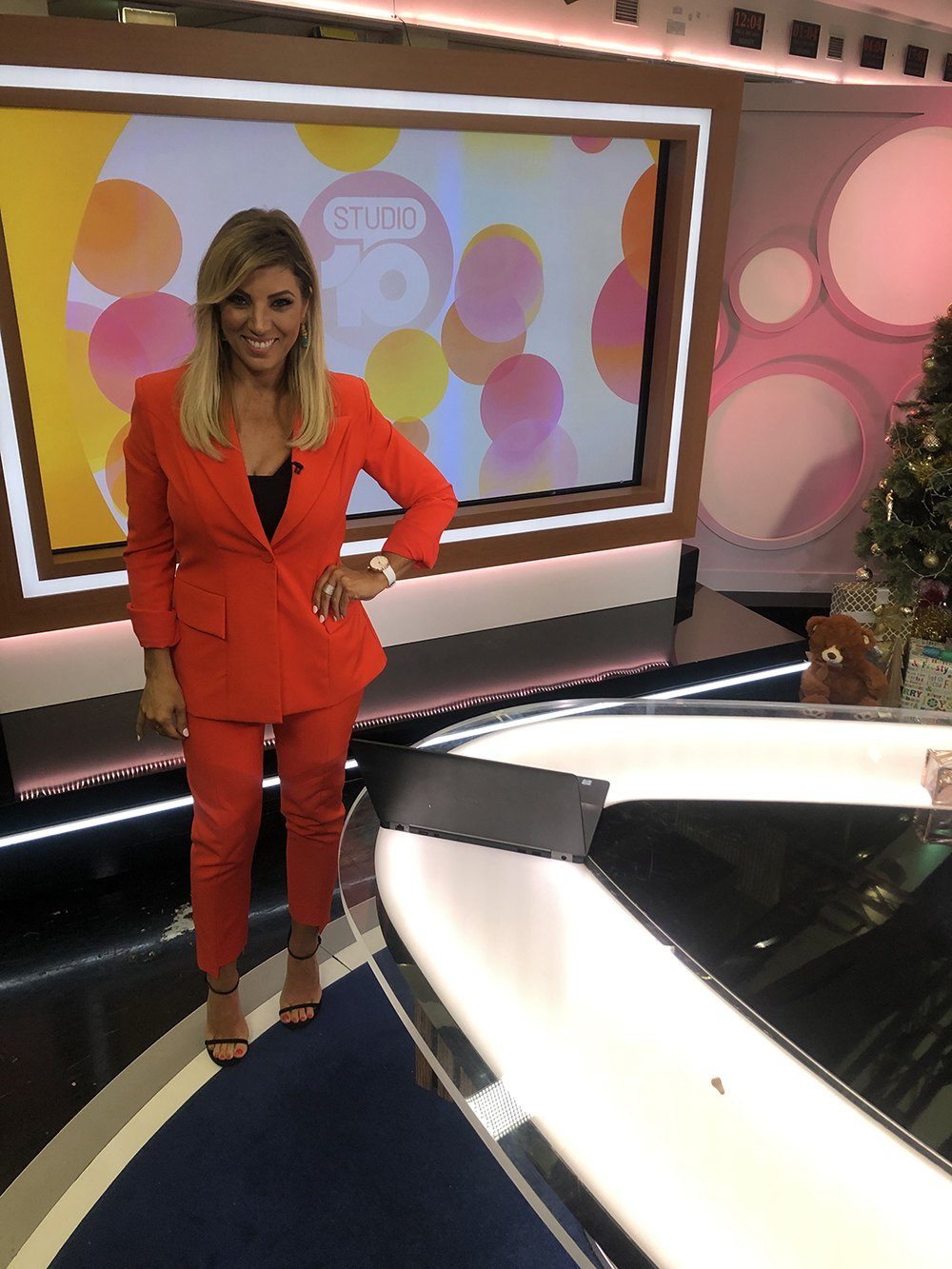 Studio 10 in the red suit
