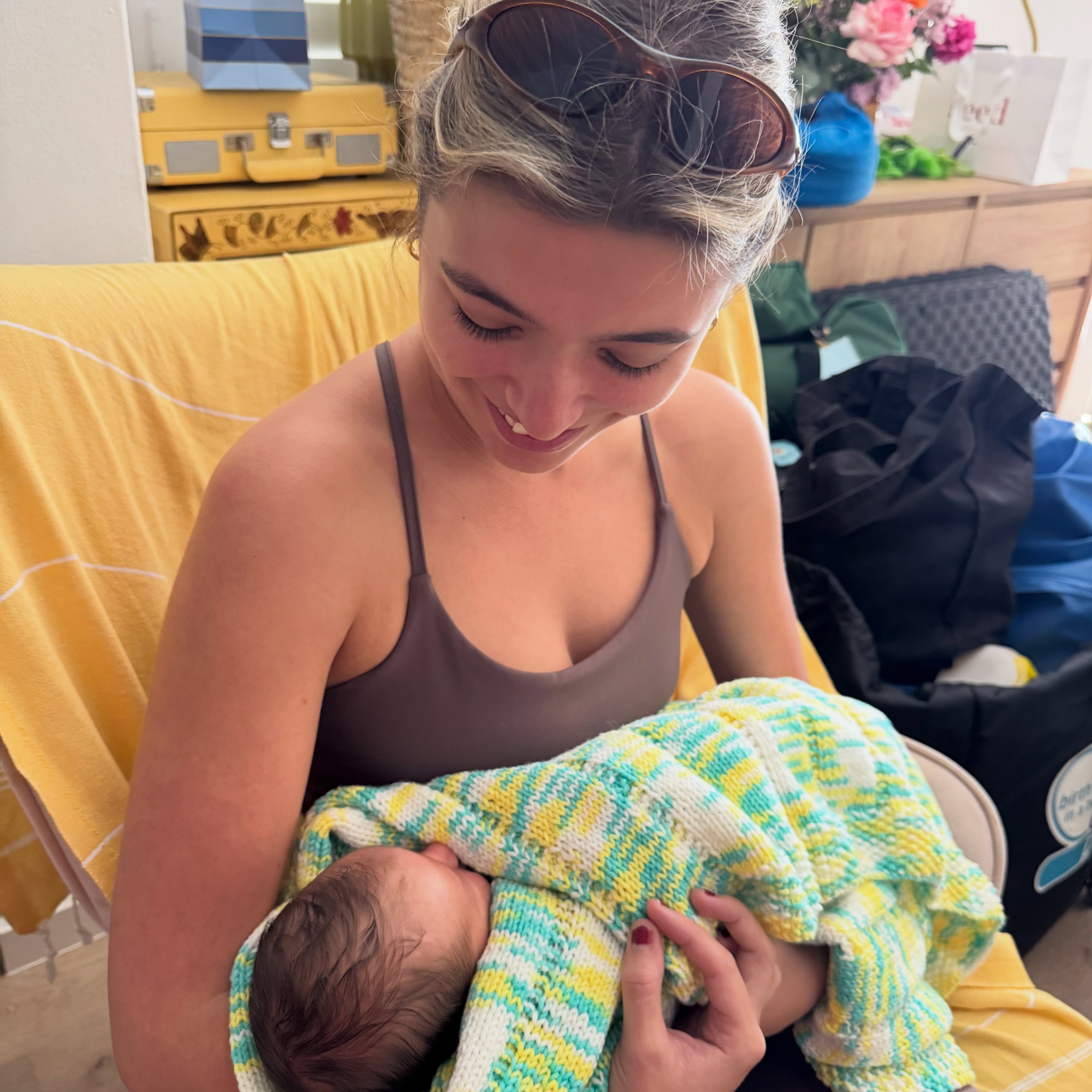 Auntie cuddles for Louis